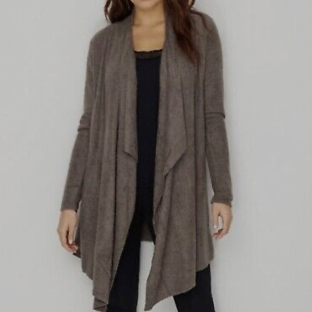 BAREFOOT DREAMS bamboo Chic Lite Calypso Wrap cardigan Size L/XL brown
